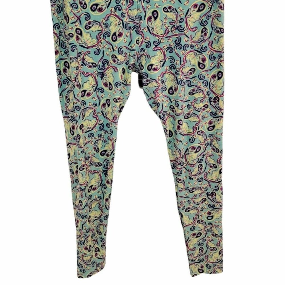 LuLaRoe Teal and Purple Tall and Curvy Leggings